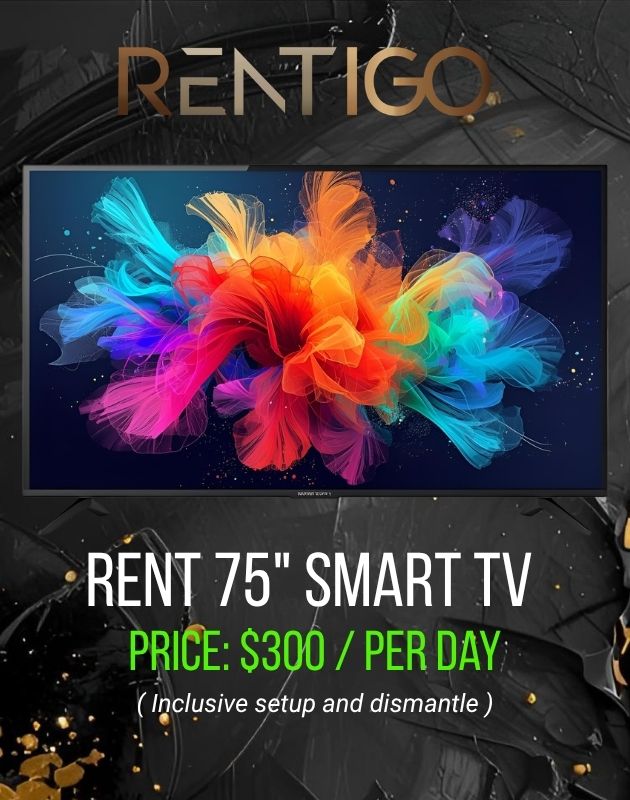75" 4K Smart TV Rental Ideal for Events & Conferences