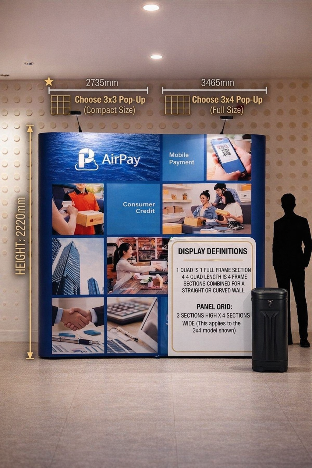 3 x 4 Straight Portable Backdrop for Rent