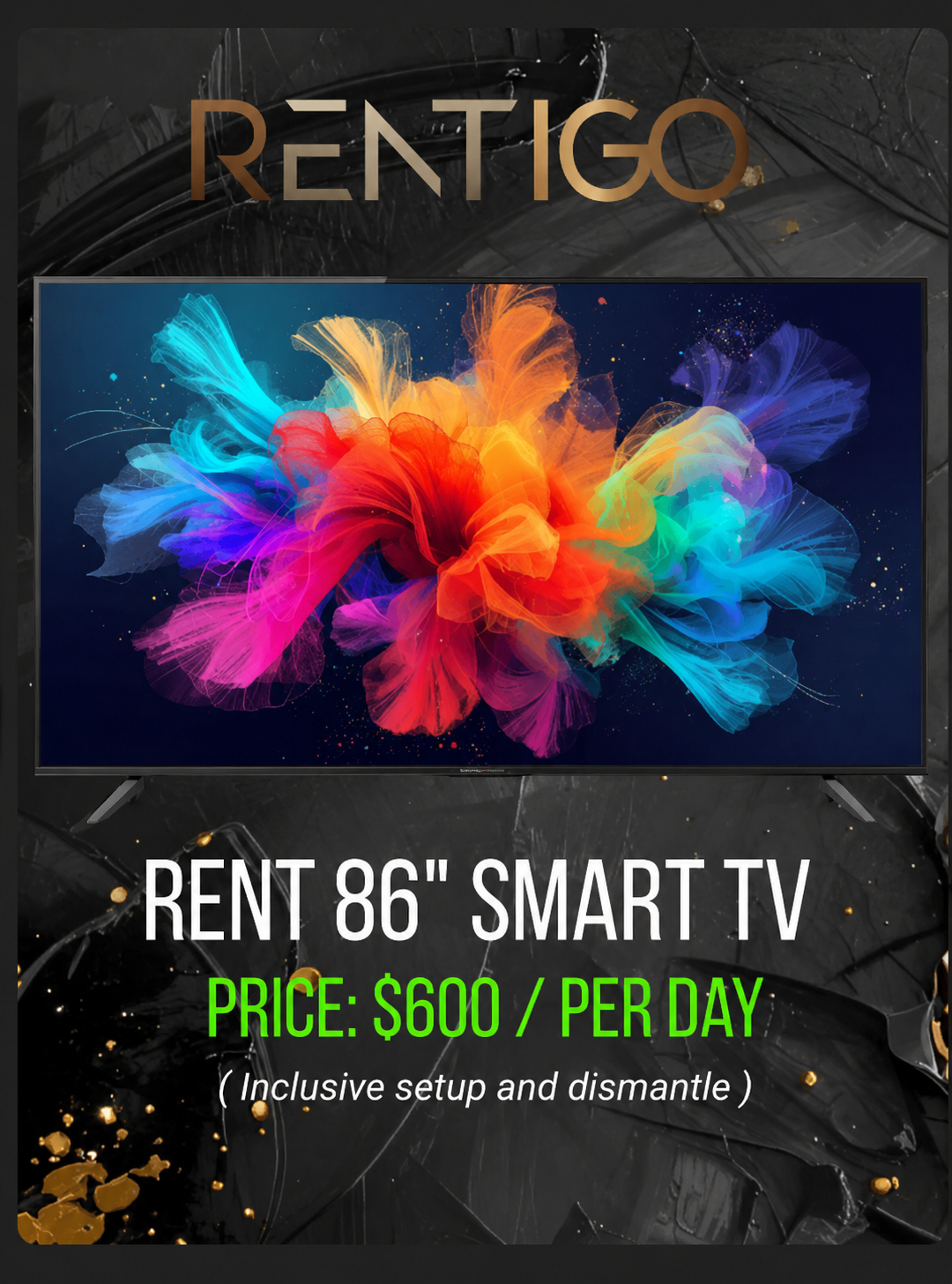 Large 86" 4K Smart TV Rental Singapore. Premium Big Screen Experience