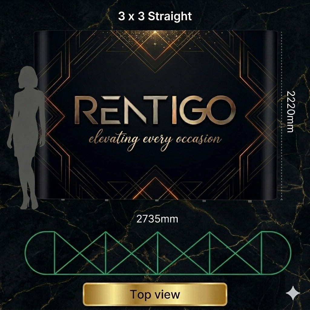 3 x 3 Straight Portable Backdrop for Rent