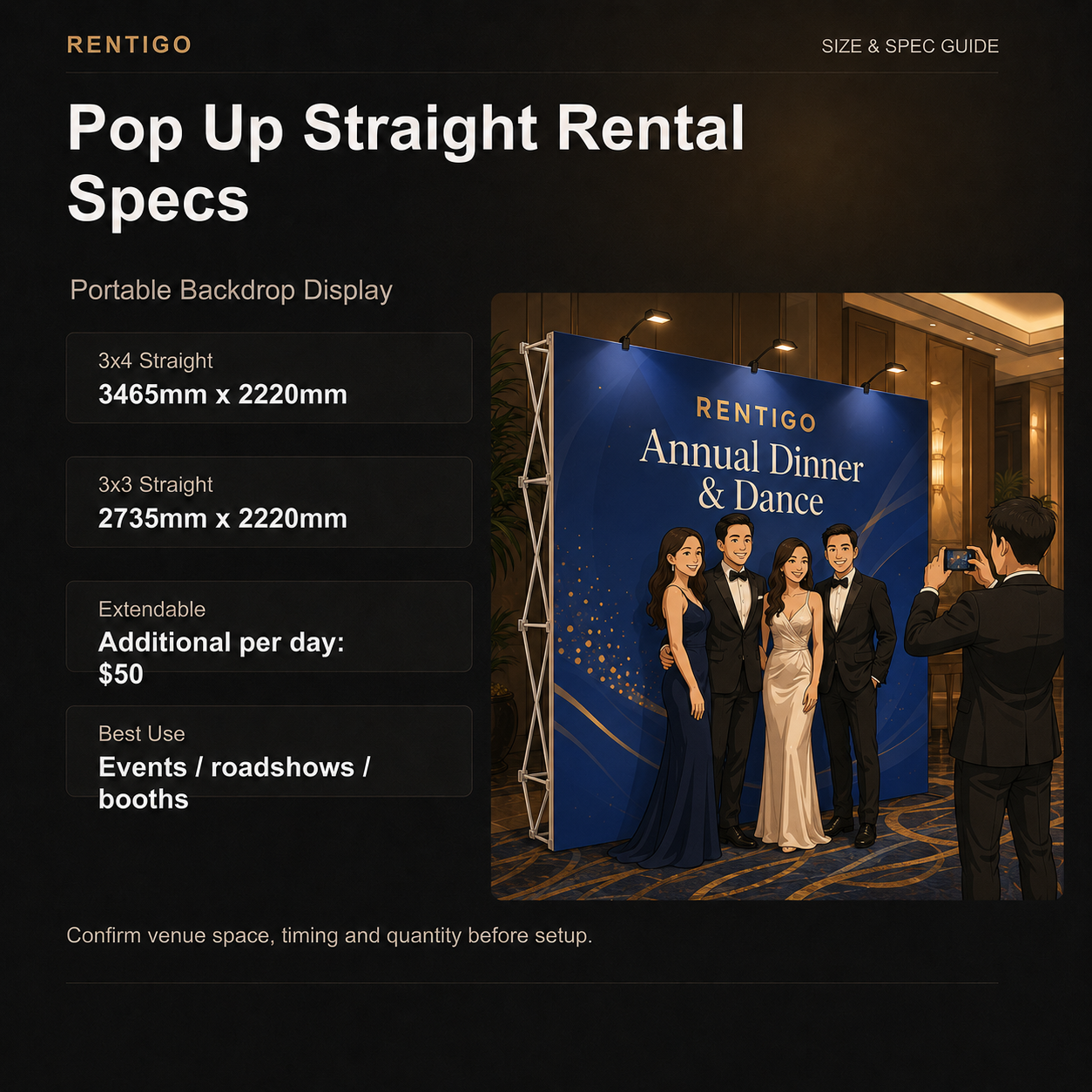 Pop Up Straight Rental Singapore