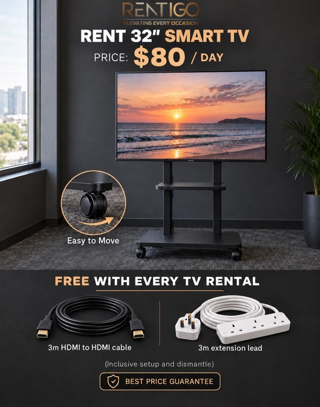 Rent 32" HD LED Display (1366 × 768) Smart TV – Simple & Fast Setup