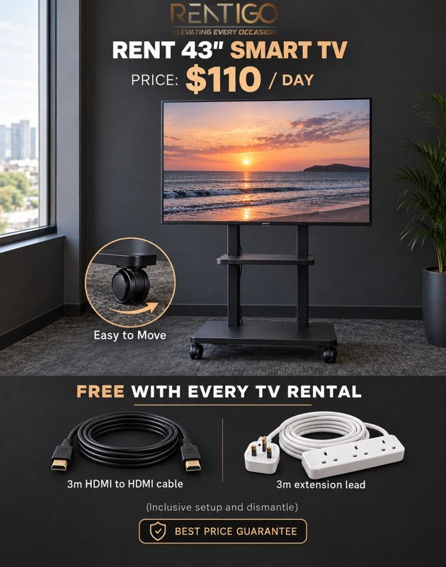 43 & 49" Full HD Smart TV Rental for Events & Offices