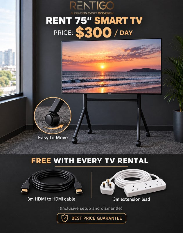75" 4K Smart TV Rental Ideal for Events & Conferences