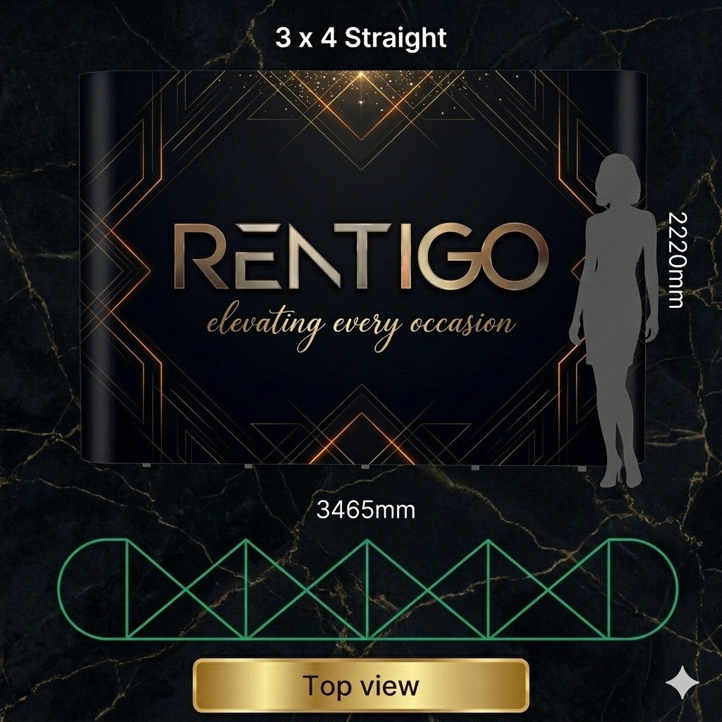 3 x 4 Straight Portable Backdrop for Rent